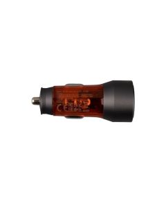 Автомобільний зарядний пристрій Hoco NZ12A 43W USB+Type-C Прозорий (Transparent Orange)