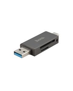 Кардридер Hoco HB39 USB/Type-C 3.0 SD/TF Серый (Grey)