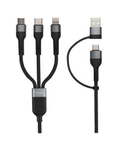 USB кабель Gelius Multiмate GP-UCN006 4in1 60W 1.2м Чорний (Black)
