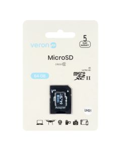Карта пам'яті MicroSD Veron 64 Gb Class 10 UHS-1 + адаптер
