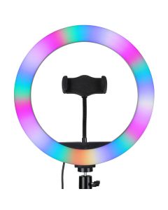 Кільцева світлодіодна лампа RGB LED MJ-26 Чорна (Black)
