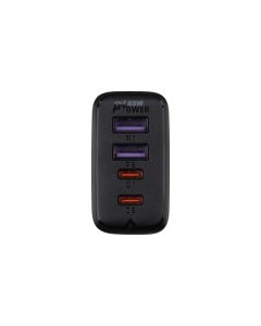 Зарядний пристрій Acefast A61 QC PD45W (2USB + 2USB-C) Чорний (Black)