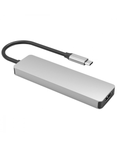 Type-C хаб Proove Iron Link 5in1 (Type-C to 2 USB3.0 + 2 Type-C + HDMI) Срібний (Silver)
