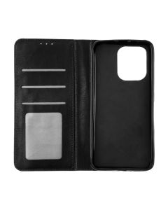 Чехол кейс Xiaomi Redmi Note 13 DM Book Case Leather Черный (Black)