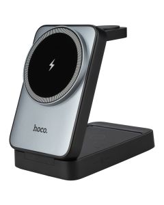 Зарядний пристрій бездротовий Hoco CQ21 3in1 Чорний (Black)