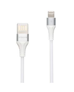 USB кабель Proove Double Way Silicone Lightning 2.4A 1м Білий (White)