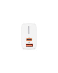 Зарядний пристрій Gelius Radiance GP-HC058 (1 USB-C + 1 USB) 25W+ кабель Type-C to Lightning Білий (White)