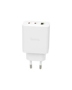 Зарядний пристрій Hoco N50 (1 USB + 2 USB-C) PD 45W Білий (White)