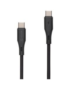 USB кабель Veron CC-X82 Silicone 60W Type-C to Type-C 1м Чорний (Black)