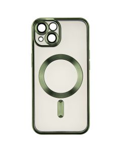 Чохол накладка для iPhone 14 WAVE Metal Matte Case with Magnetic Ring MagSafe Зелена (Dark Green)