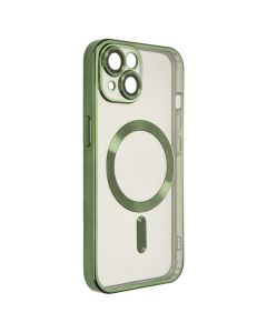 Чохол накладка для iPhone 14 WAVE Metal Matte Case with Magnetic Ring MagSafe Зелена (Dark Green)
