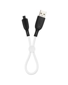 USB кабель XO NB247 Suluo Series Portable Silicone 0.25м Micro-USB Білий (White)