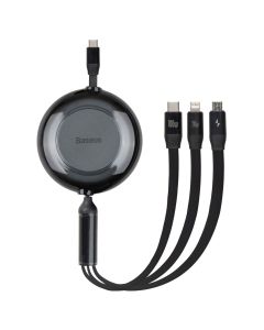 USB кабель Baseus Bright Mirror 2 Series 3in1(Micro-USB+Lightning+Type-C)100W 1.1м Чорний (Black)