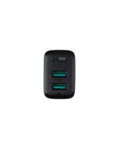 Зарядное устройство Acefast A33 (2 USB) QC3.0 18W Черное (Black)