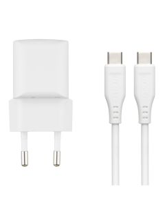 Зарядний пристрій Acefast A73 Mini GaN (USB-C) PD 20W + кабель Type-C to Type-C Білий (White)