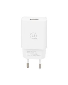 Зарядний пристрій Usams T21 (USB) 2.1A + кабель Micro-USB Білий (White)