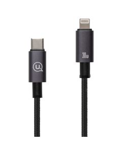 USB кабель Usams US-SJ662 Type-C to Lightning 30W 1.2м Чорний (Black)