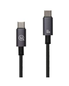USB кабель Usams US-SJ664 Type-C to Type-C 60W 2м Чорний (Black)
