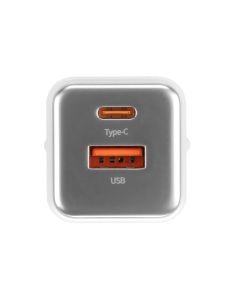 Зарядний пристрій Usams US-CC189 (1 USB-C + 1 USB) QC&PD3.0 30W Білий (White)