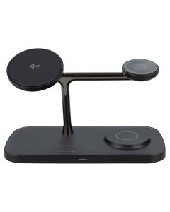 Зарядний пристрій бездротовий Proove Magnetic Fleid Pro 3в1 Qi2 Чорний (Black)