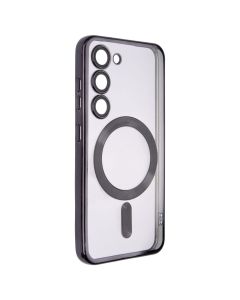Чехол накладка для Samsung S23 WAVE Metal Color Case MagSafe Черный (Black)
