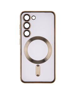 Чехол накладка для Samsung S23 WAVE Metal Color Case MagSafe Золотой (Gold)