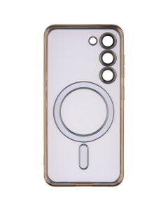 Чехол накладка для Samsung S23 WAVE Metal Color Case MagSafe Золотой (Gold)