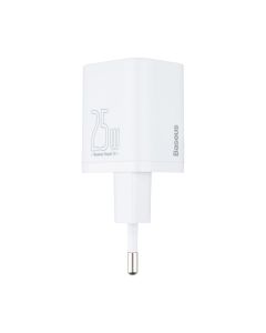 Зарядное устройство Baseus Super Silicone Quick Charge (USB-C) PD 25W Белый (White)