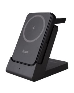 Зарядний пристрій бездротовий Hoco J149 Victory 3in1 Magnetic 20W (5000 mAh) Чорний (Black)