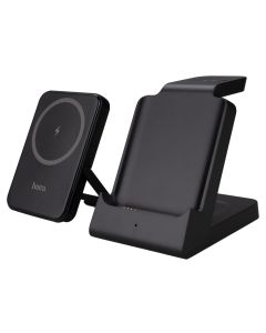 Зарядний пристрій бездротовий Hoco J149 Victory 3in1 Magnetic 20W (5000 mAh) Чорний (Black)