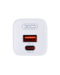 Зарядний пристрій XO L149 (USB + USB-C) 30W+ кабель Type-C to Type-C Білий (White)