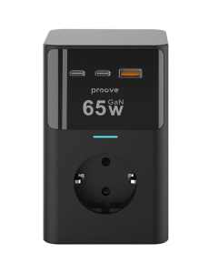 Мережевий фільтр Proove Power Cube 65W 3AC+2Type-C+1USB 1.5м Чорний (Black)