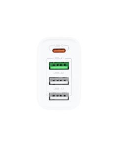 Зарядний пристрій XO L120 (USB-C + 3 USB) PD20W + QC3.0 18W Білий (White)