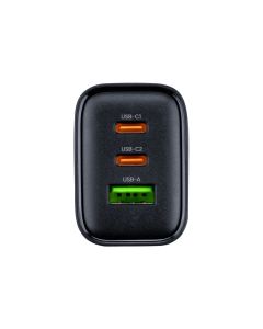 Зарядний пристрій Gelius Power Pulse GP-HC057 (2 USB-C + USB) 65W Чорний (Black)