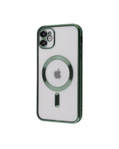 Чохол-накладка для iPhone 11 WAVE Metal Matte Case с магнітним кільцем MagSafe Зелена (Темно-зелена)