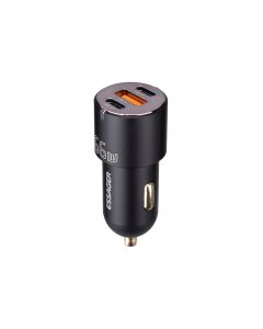 Автомобільний зарядний пристрій Essager City Dual Type-C+USB 66W (ECC2C1A-FF01) Чорний (Black)