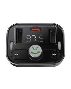 Fm-модулятор Baseus S09 Pro 35W Type-C+2USB Чорний (Black)