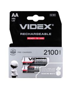 Акумуляторна батарейка Videx AA/HR6 2100 mAh 2шт