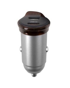 Автомобільний зарядний пристрій Hoco NZ16B 2Type-C PD 45W Сірий (Metal Grey)