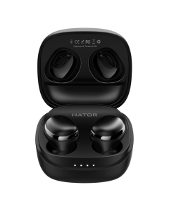 Бездротові навушники вкладиші Hator Hyреrpunk Truedots HD SyncHUB Чорні (Black)