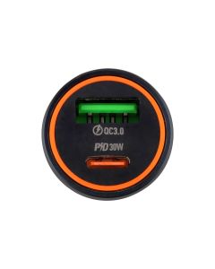 Автомобільний зарядний пристрій Borofone BZ32A (USB-C+USB) QC/PD30W Сірий (Grey)