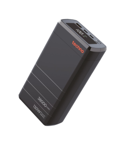 PowerBank 38000 mAh Techno PDC130 PD 130W QC 3.0 Чорний (Black)