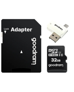 Карта памяти MicroSDHC Goodram 32Gb UHS-I Class 10 + адаптер + считыватель карт памяти OTG