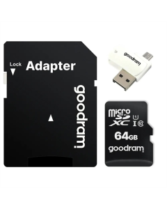 Карта пам`ятi MicroSDXC Goodram 64Gb UHS-I Class 10 + адаптер + OTG Card reader