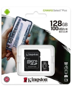 Карта пам`яті MicroSDXC Kingston Canvas Select Plus 128Gb UHS-I Class 10 R100MB/s + адаптер