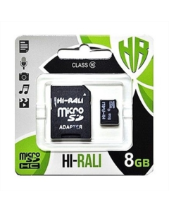 Карта пам`ятi MicroSDHC Hi-Rali 8Gb Class 10 + адаптер