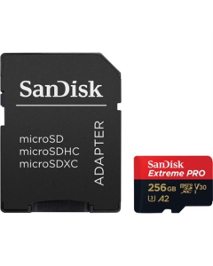 Карта памяти MicroSDXC SanDisk Extreme Pro 256 Гб UHS-I U3 R200/W140MB/s V30 + адаптер