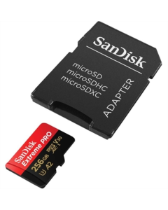 Карта памяти MicroSDXC SanDisk Extreme Pro 256 Гб UHS-I U3 R200/W140MB/s V30 + адаптер