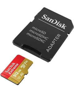 Карта пам`ятi MicroSD SanDisk Extreme 512Gb C10 UHS-I V30 U3 R190/W130MB/s + адаптер