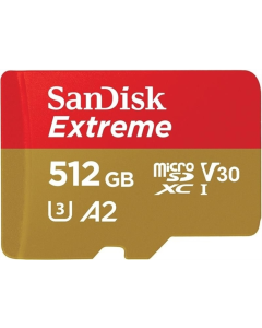 Карта пам`ятi MicroSD SanDisk Extreme 512Gb C10 UHS-I V30 U3 R190/W130MB/s + адаптер